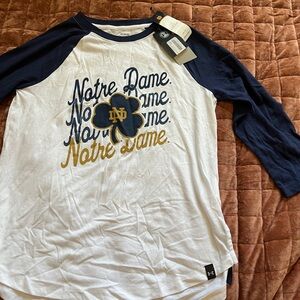 Under Armour NWT Notre Dame Long Sleeve Shirt - Navy, White, and Gold